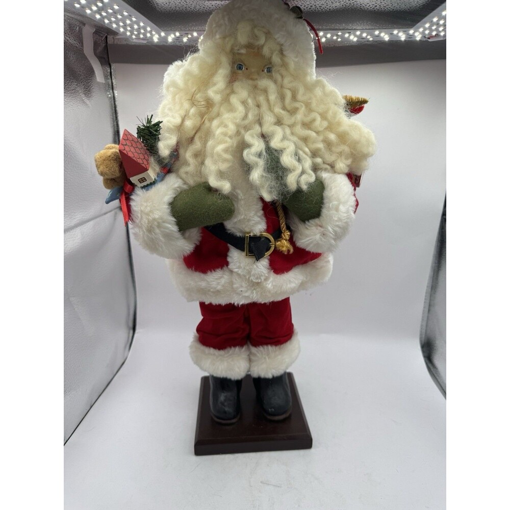 House Of Hatten Santa Clause Holding Sack Of Toys Christmas Vintage 18 Inches Ta